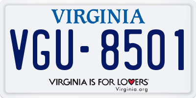 VA license plate VGU8501