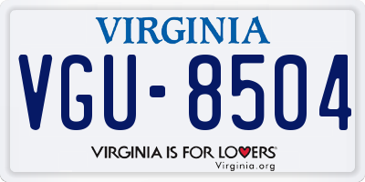 VA license plate VGU8504