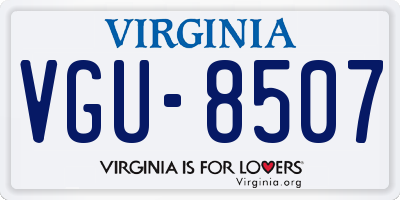 VA license plate VGU8507