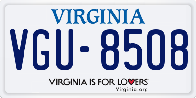VA license plate VGU8508