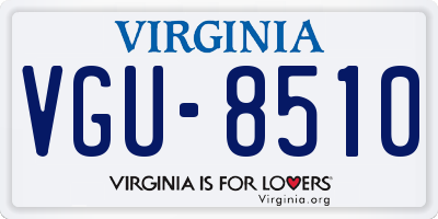 VA license plate VGU8510