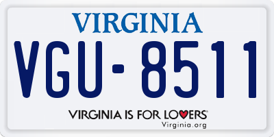 VA license plate VGU8511