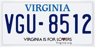 VA license plate VGU8512