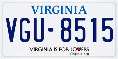 VA license plate VGU8515