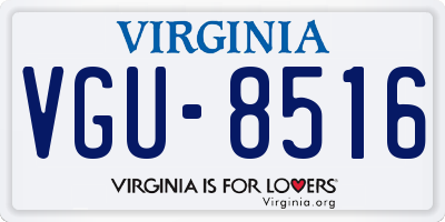 VA license plate VGU8516