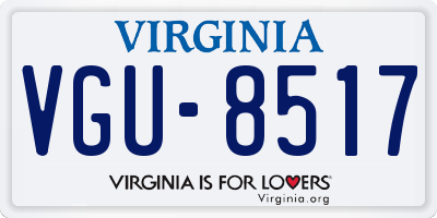 VA license plate VGU8517