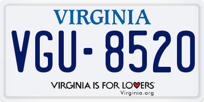 VA license plate VGU8520