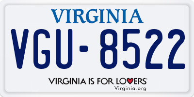 VA license plate VGU8522