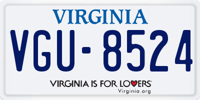 VA license plate VGU8524