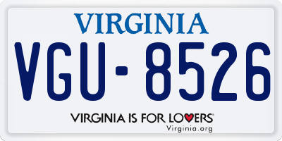 VA license plate VGU8526