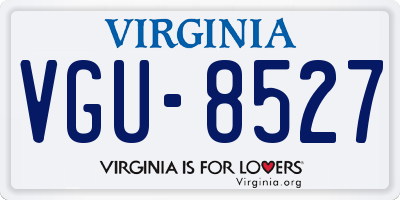 VA license plate VGU8527