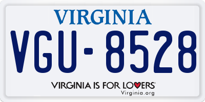 VA license plate VGU8528