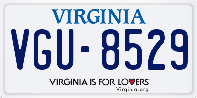 VA license plate VGU8529