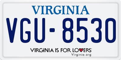 VA license plate VGU8530