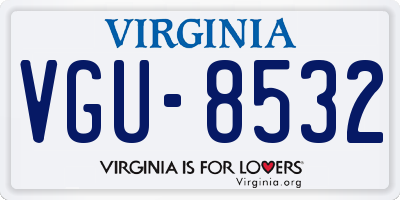 VA license plate VGU8532