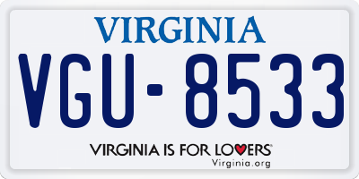 VA license plate VGU8533