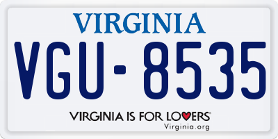 VA license plate VGU8535