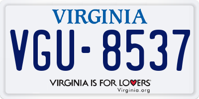VA license plate VGU8537