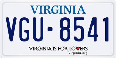 VA license plate VGU8541