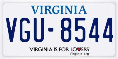 VA license plate VGU8544