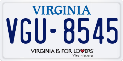 VA license plate VGU8545
