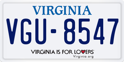 VA license plate VGU8547