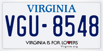 VA license plate VGU8548
