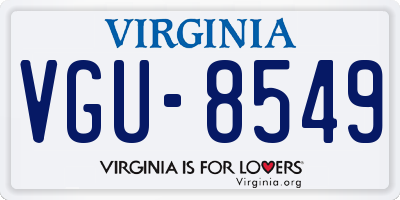 VA license plate VGU8549