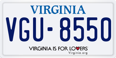 VA license plate VGU8550