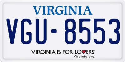 VA license plate VGU8553