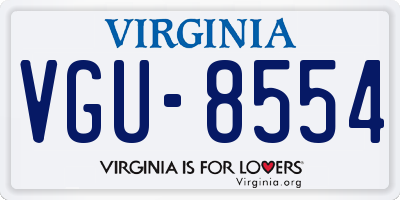 VA license plate VGU8554