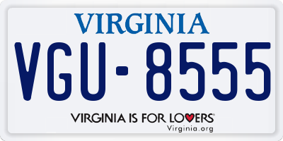 VA license plate VGU8555