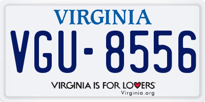 VA license plate VGU8556