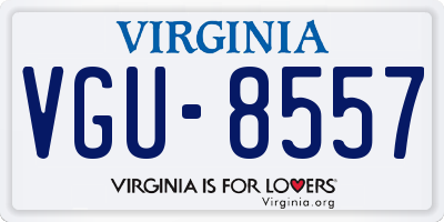 VA license plate VGU8557