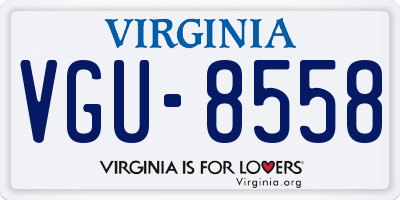 VA license plate VGU8558