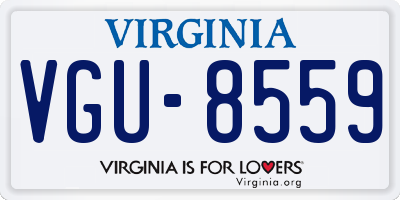 VA license plate VGU8559