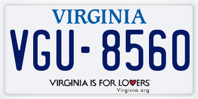 VA license plate VGU8560