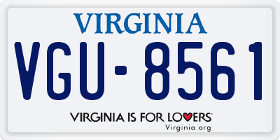 VA license plate VGU8561