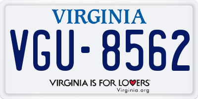VA license plate VGU8562