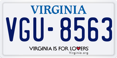 VA license plate VGU8563