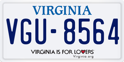 VA license plate VGU8564
