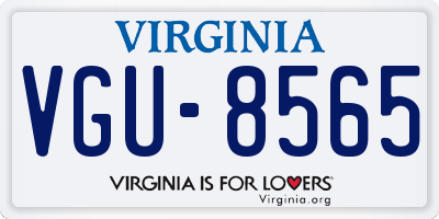 VA license plate VGU8565