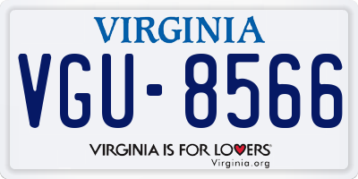 VA license plate VGU8566