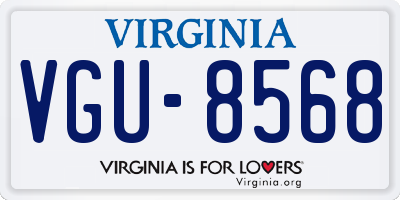 VA license plate VGU8568