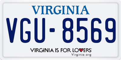VA license plate VGU8569