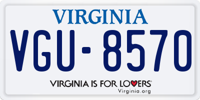 VA license plate VGU8570