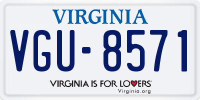VA license plate VGU8571