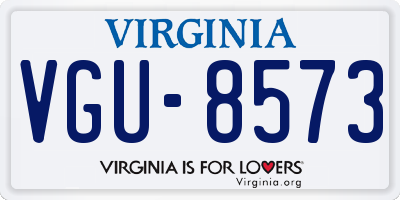 VA license plate VGU8573
