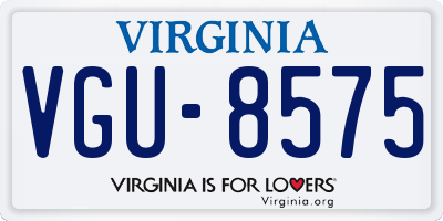 VA license plate VGU8575