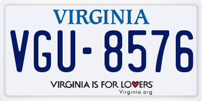 VA license plate VGU8576